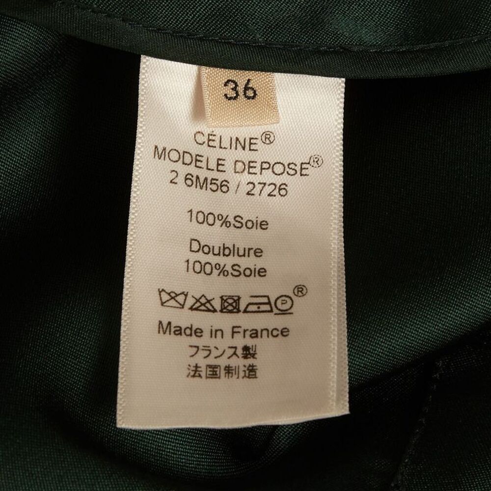 Celine Green Silk Shift Mini Dress S - Picture 6 of 6